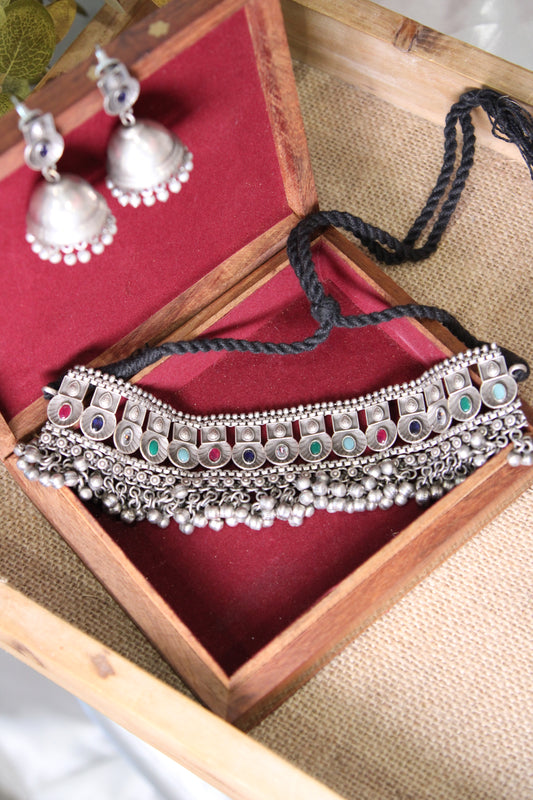 Kanchi Silver Necklace Set