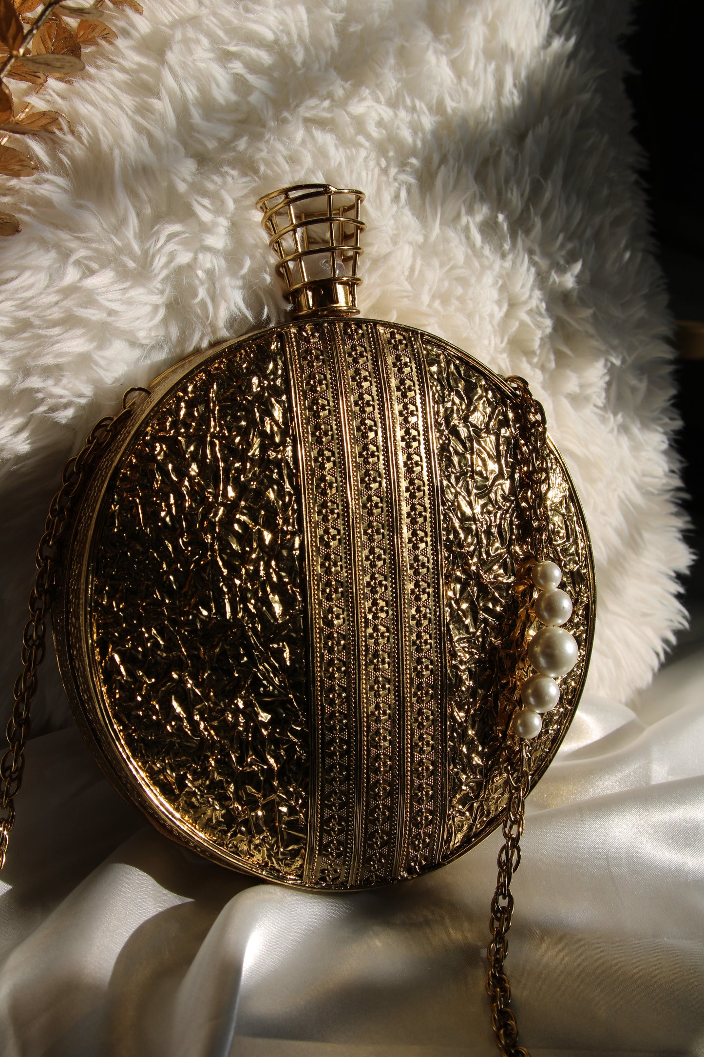 Round Flask Designer Clutch