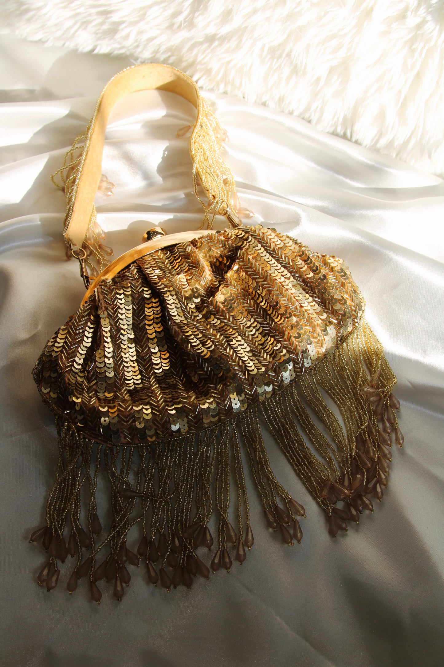 Golden Batua with Tassels