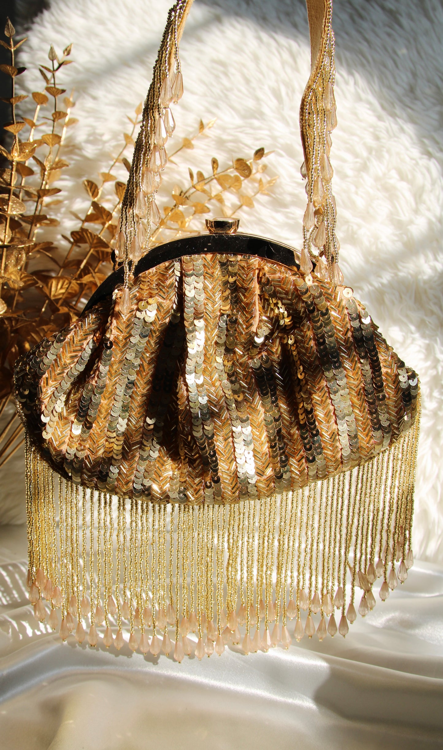 Golden Batua with Tassels