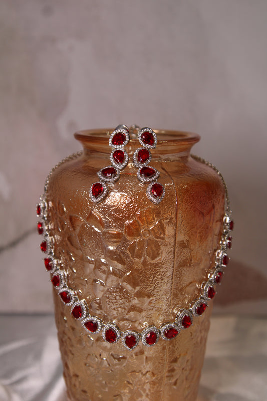 Red Stone Necklace Set