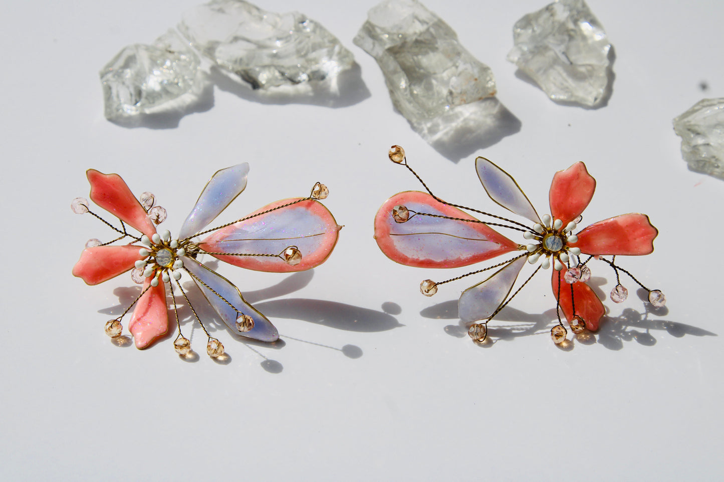 Lavender Peach Earrings