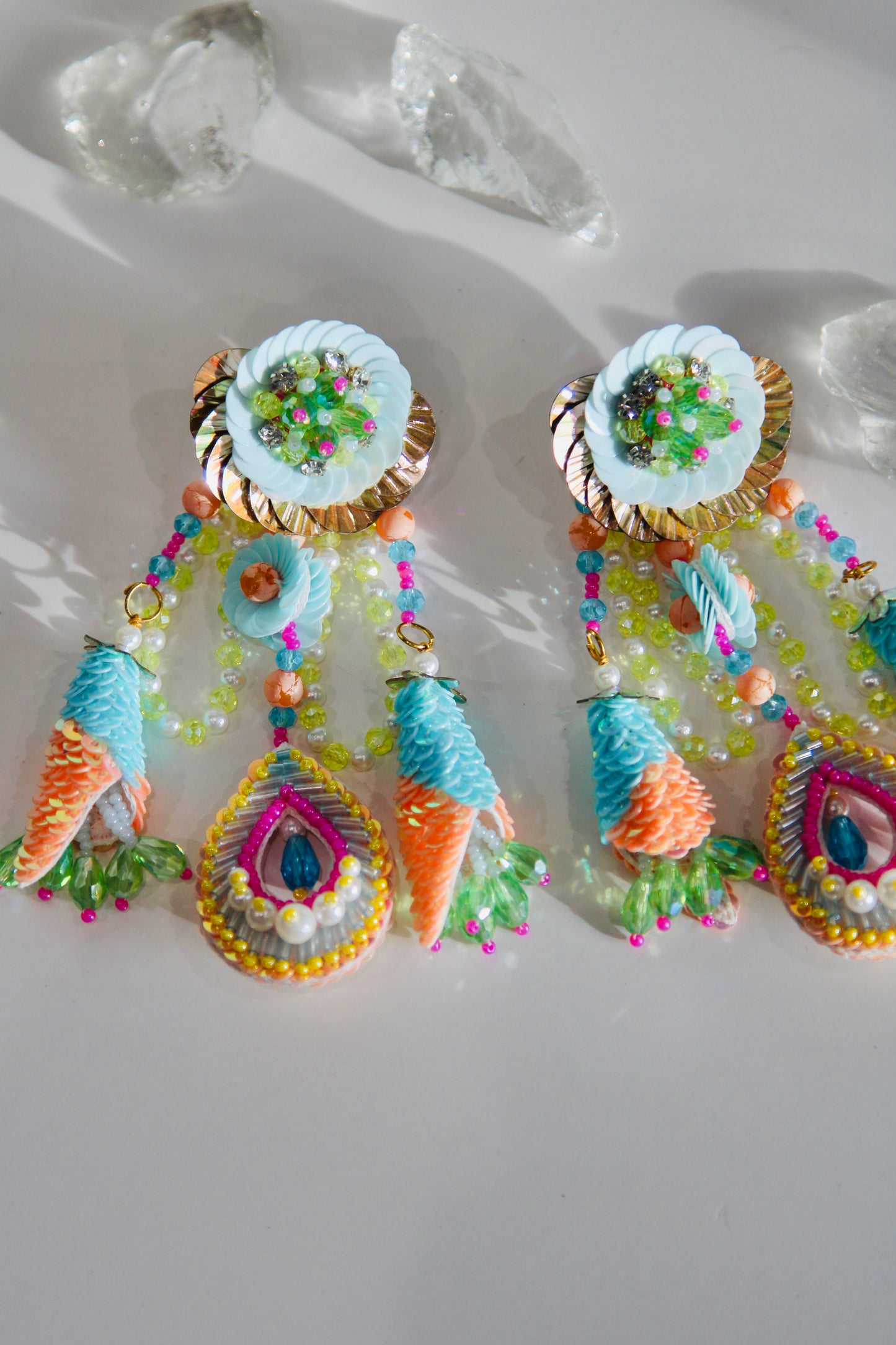 Orange & Blue Cornetto Earrings