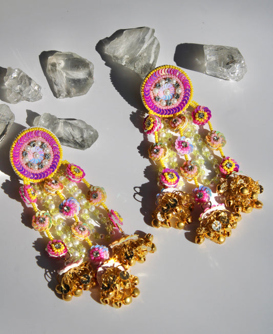 Pink Mini Jhoomer Earrings